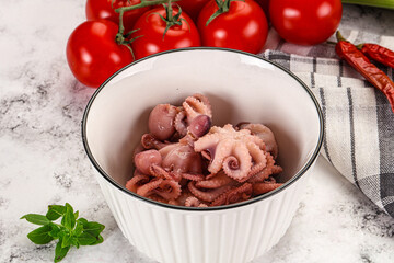 Marinated baby octopus in the bowl © Andrei Starostin