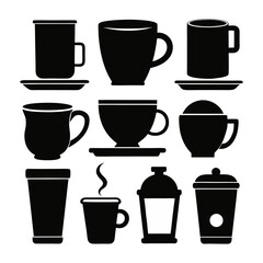 Coffee Cups and Mugs Silhouettes