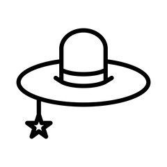 Hats outline icon. Hats icon isolated on white background. Transparent background, minimalist symbol. Vector images