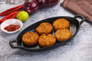 Fried potato crispy golden hash brown