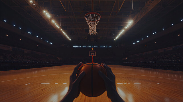 First-person view taking a free throw