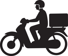 Fototapeta premium silhouette of a man riding a scooter