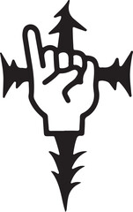 Skeleton Rock Hand Vector Art silhouette 