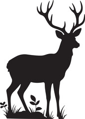 Obraz premium deer silhouette vector