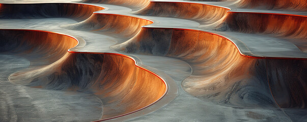 Abstract aerial view of sand dunes creating a beautiful pattern. Abstract, natural, texture, art.