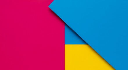 Abstract composition with overlapping geometric shapes in bright colors