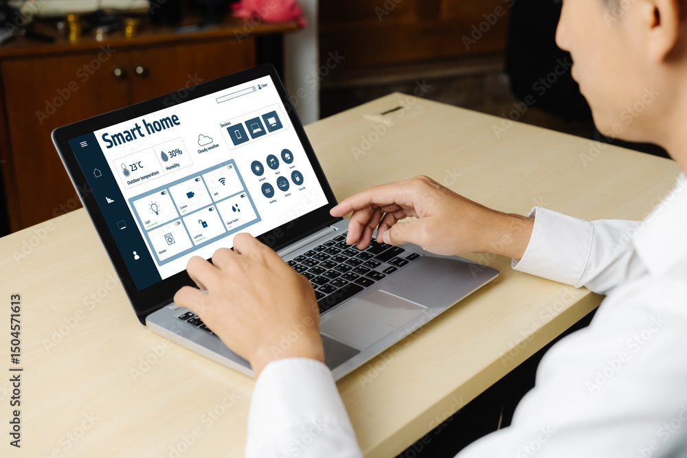 Poster smart home technology, centric remote control system with digital dashboard for air conditioning, sa