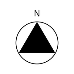 Architectural north arrow and compass outline vector