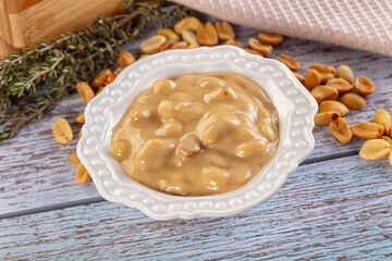 Peanut butter spread with nuts