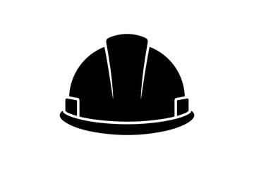 Isolated black construction worker helmet