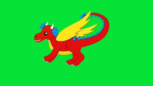 Dragon green screen cartoon video