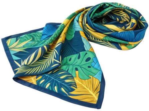 Tropical summer scarf PNG lightweight scarf PNG tropical style accessory PNG summer fashion accessory PNG colorful scarf PNG beachwear scarf PNG transparent background image