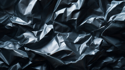 Crushed Steel Sheet Texture with Crumpled High-Strength Metal, Deep Compression Folds, and Creased Stress Lines, Generated AI
