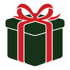 A wrapped red gift box with a green bow offers a delightful surprise for any holiday celebration