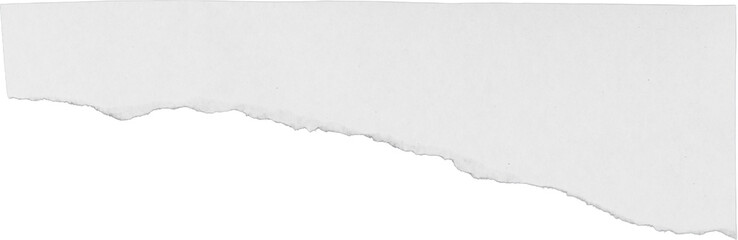 Corner white paper hand ripped torn with burnt edges for creative design isolated on white transparent png background