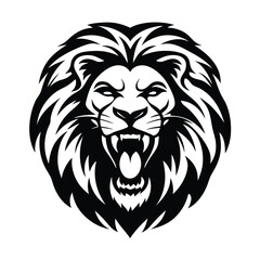 Silhouette of a Regal Lion Head vector clip art