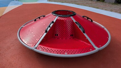 Inclusive Playground Spinner Carousel for Group Play and Accessibility