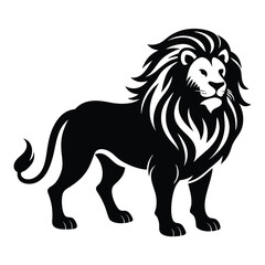 Silhouette of lion vector clipart 