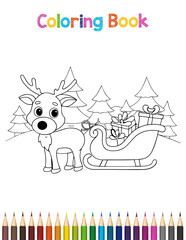 Christmas Coloring Book Page Design