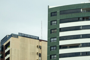 Residential building with modern facade.