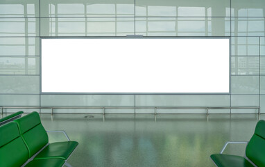 blank advertising billboard in the airport