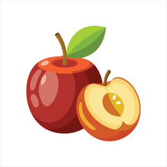 Tropical Jujube Fruit Clipart on White Background