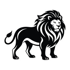 Silhouette of lion vector clipart 