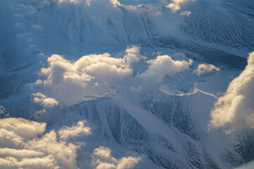 Aerial view of snow mountain