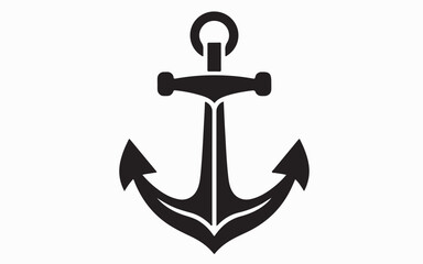 Classic nautical anchor silhouette icon
