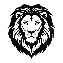 Obraz premium Silhouette of a Regal Lion Head vector clip art