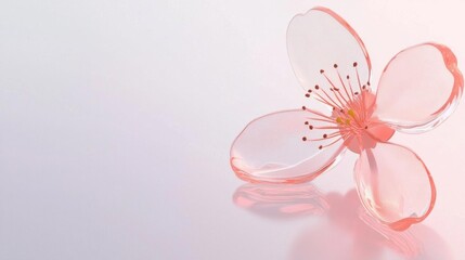 Digital illustration of a flower. the flower is made up of two petals that are slightly curved and have a pinkish-red hue. the petals are arranged in a way that they form a star-like shape.