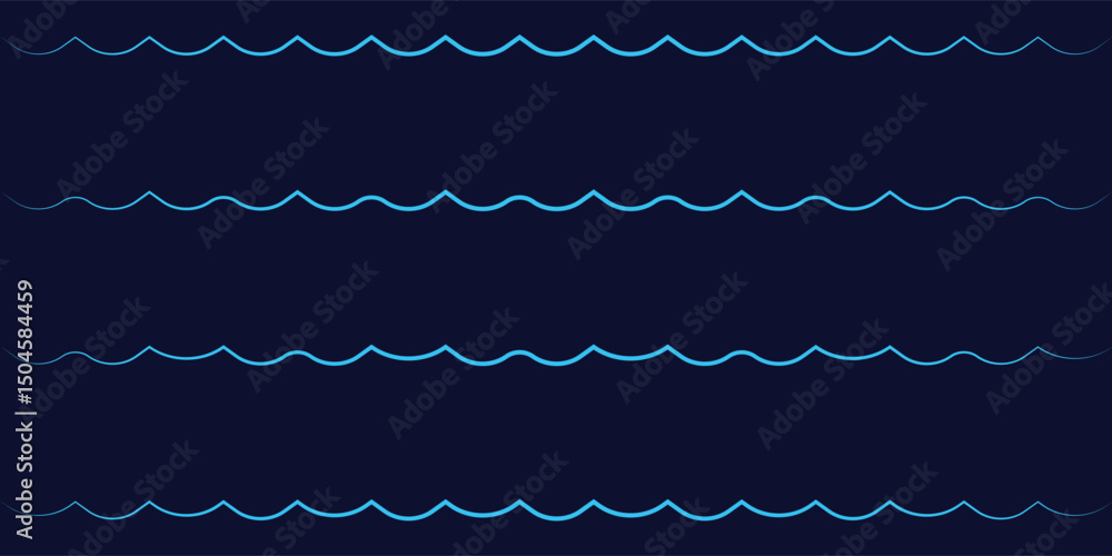 Poster abstract water waves pattern on dark background. this image features a repeating pattern of light bl