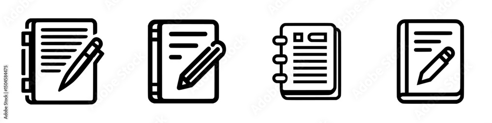 Poster vector illustration of writing tools and notepads designed for note-taking and organization for busi