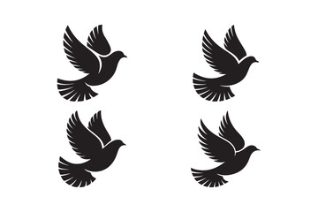 Elegant dove silhouette vector graphic