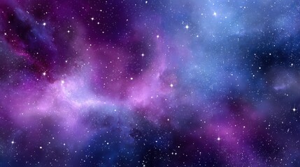 Naklejka premium Astronomy background bright cosmic nebulae purple blue pink gradients stars galaxies deep space 