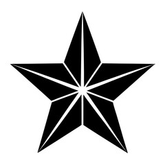 Geometric star shape in silhouette vector illustration