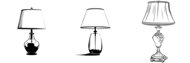 Collection of decorative lamp icons showcasing various designs for home decor inspiration and creative projects
