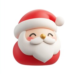 3d rendering of a joyful santa claus head.