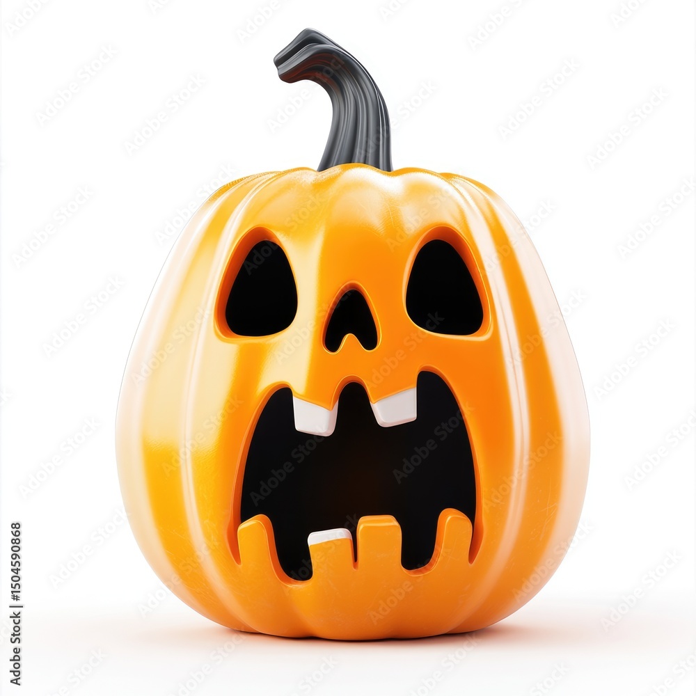 Poster digital rendering of a scared jack-o'-lantern.