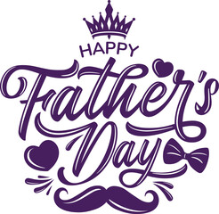 Happy father's day lettering design isolated on white background