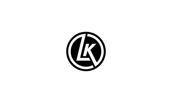 LK initial letters, monogram logo