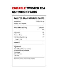 Editable Nutrition Facts Template for Alcoholic Beverages  Detailed Guide & Customizable Chart