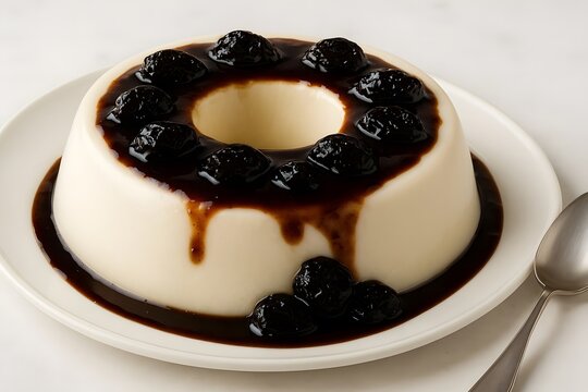 Brazilian Coconut Pudding with Prune Syrup (Manjar de Coco)