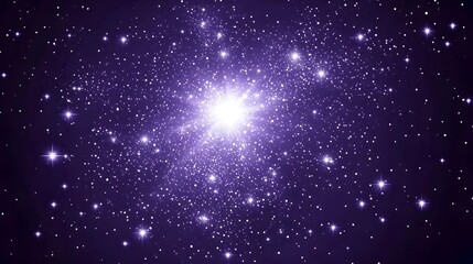 Bright Starburst in Purple Galaxy Cosmic Space Background