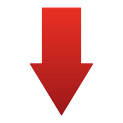 Red arrow going down stock icon on white background. Bankruptcy, financial market crash icon for your web site design, logo, app, UI. graph chart down trend symbol.chart going down sign.