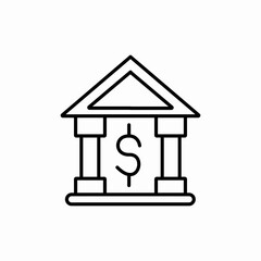 Bank building finance icon vector sign