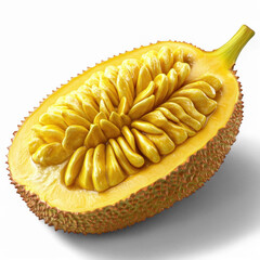 Halved Spiky Yellow Fruit (Gac Fruit or Kiwano)