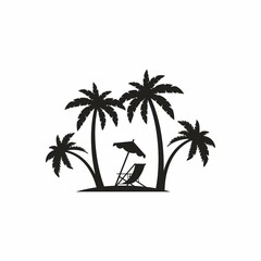 tropical island with palms