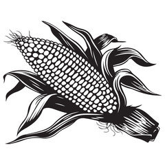 Corn silhouette vector illustration isolated on a white background