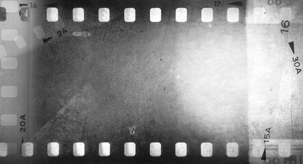 Fototapeta na wymiar Film negatives grey background